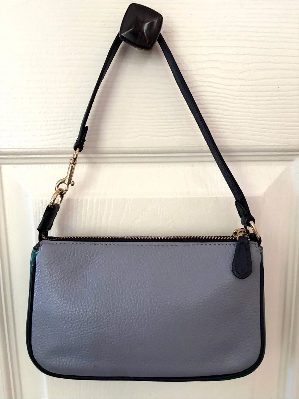 Coach Wristlet Nolita 19 in Colorblock Leather Bag Horse and Carriage Twilight